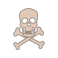 danger skull bones crossed medicine symbol vector illustration