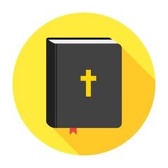 Obraz premium Holy Bible book icon. Flat vector illustration