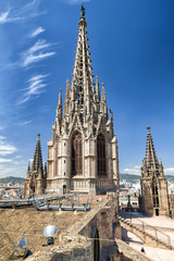 Fototapeta na wymiar View from Barcelona cathedral, Spain