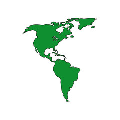 silhouette map world location landmark vector illustration