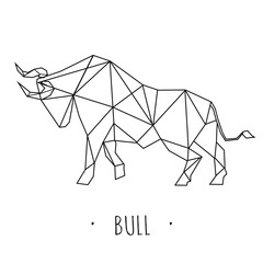 Bull stylized triangle polygonal model
