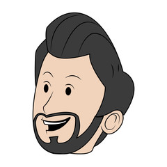 profile business man character male beard vector illustration
