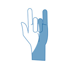 cartoon hand rock and roll sign vector illustration