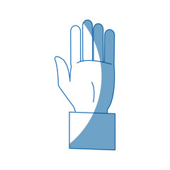 business hand man showing five fingers vector illustration