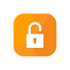 Flat Open Lock App Icon Graphic Resources
