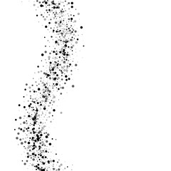 Dense black dots. Left wave with dense black dots on white background. Vector illustration.
