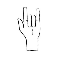 cartoon hand rock and roll sign vector illustration