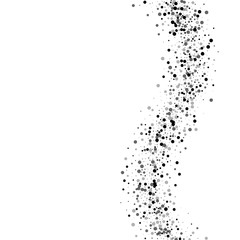 Dense black dots. Right wave with dense black dots on white background. Vector illustration.