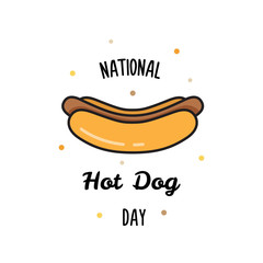 National Hot Dog Day. Vector illustration.