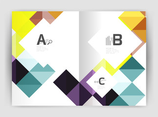 Vector square minimalistic abstract background, print template business brochure a4