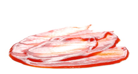 red ketchup splashes isolated on white background, tomato puree texture