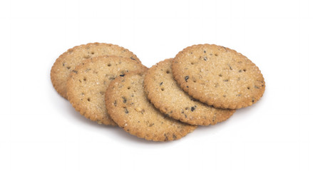 Dietary cookies, biscuits on white background