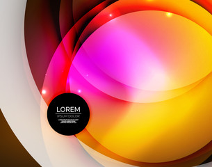 Overlapping circles on glowing abstract background