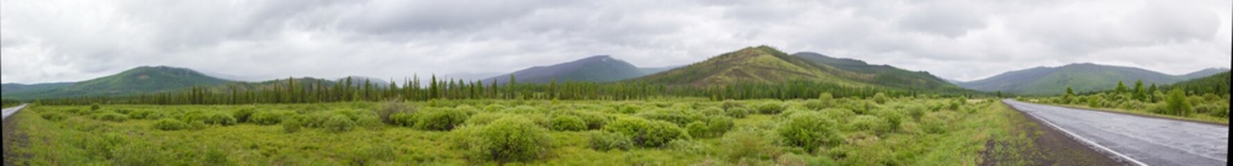 Fototapeta na wymiar Panoramic views of the valley Omul. Western Sayany, Siberia, Russia
