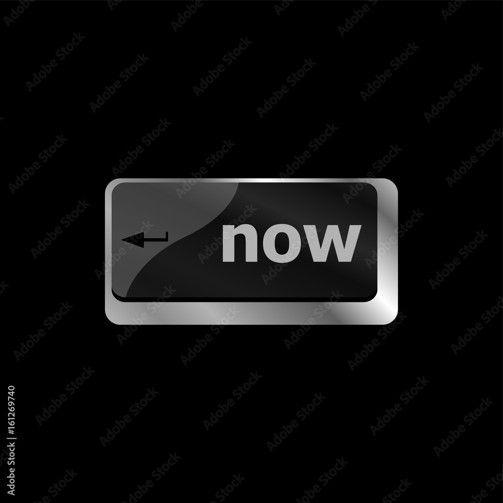 Poster computer keyboard keys with now word on it