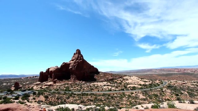 Red sandstone formations in Arches National Park, Utah