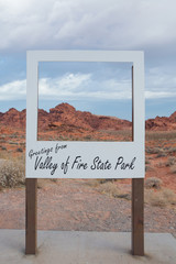 Photo frame for taking photo in Valley of fire state park