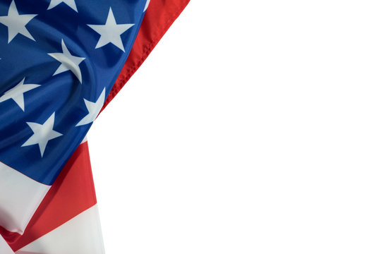 America flag with copyspace for your text or images and white background