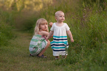 Fototapeta premium Sister portrait outside