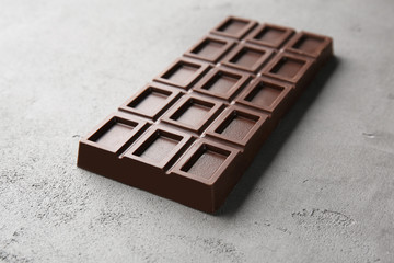 Chocolate bar on table