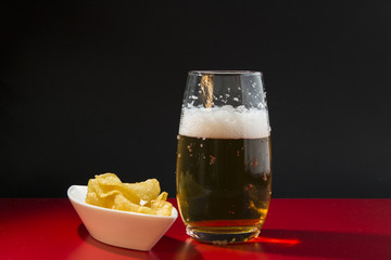 beer and chips