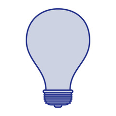 blue silhouette of light bulb icon vector illustration