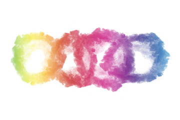 abstract color powder splatted on white background,Freeze motion of color powder explosion