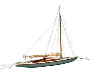 Sailing yacht on a white background