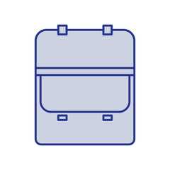 blue silhouette of opened executive briefcase icon vector illustration