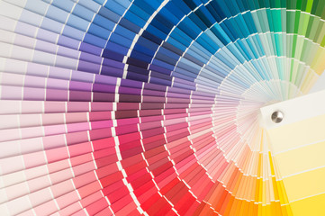 Fan with color palette, guide of acrylic paint samples - Powered by Adobe
