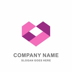 Heart Love Luxury Diamond Beauty Jewelry Fashion Accessories Business Company Stock Vector Logo Design Template 