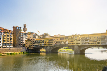 Naklejka premium Medieval stone bridge Ponte Vecchio