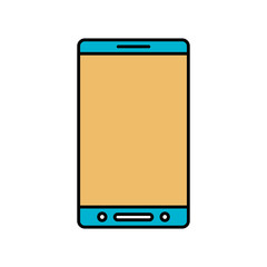 color sections silhouette of smartphone icon vector illustration