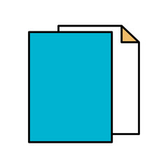 color sections silhouette of sheets in blank vector illustration