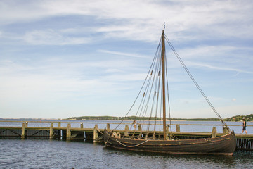 viking ships in the fjiord of Roskilde