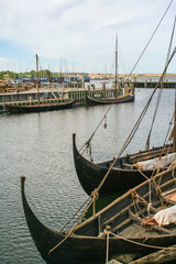 Fototapeta premium viking ships in the fjiord of Roskilde