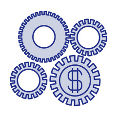blue silhouette of economic development graphic vector illustration
