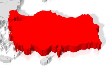 Fototapeta premium 3D map - Turkey