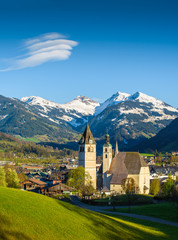 Idyllic alpine city Kitzbühel in spring, Tyrol, Austria
