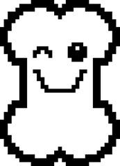 Winking 8-Bit Cartoon Bone