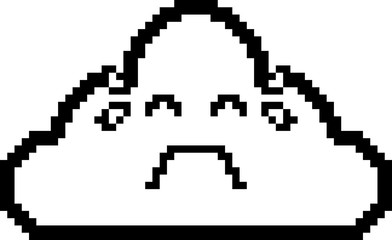 Crying 8-Bit Cartoon Cloud