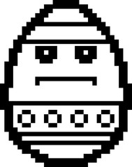 Obraz premium Serious 8-Bit Cartoon Easter Egg