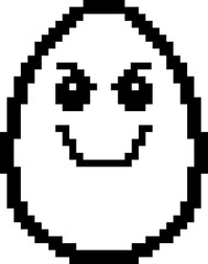 Evil 8-Bit Cartoon Egg