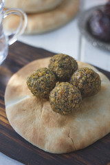 Ramadan food. Falafel balls for iftar time on Ramadan month.