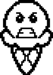 Obraz premium Angry 8-Bit Cartoon Ice Cream
