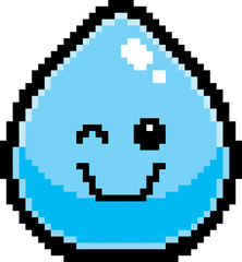 Obraz premium Winking 8-Bit Cartoon Water