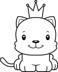 Cartoon Smiling Prince Kitten