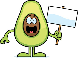 Cartoon Avocado Sign