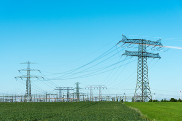 Relay station and transmission towers seen in Germany
