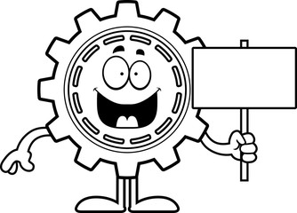 Cartoon Gear Sign